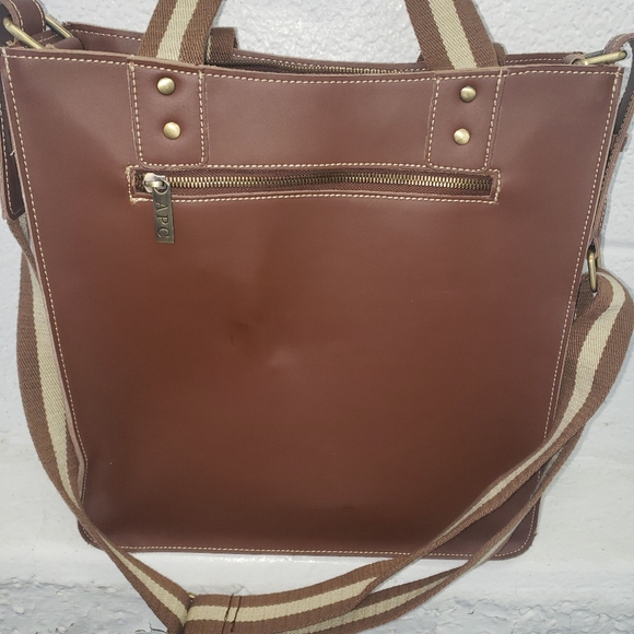 A.P.C Brown Leather Tote W/Wallet - Picture 4 of 6